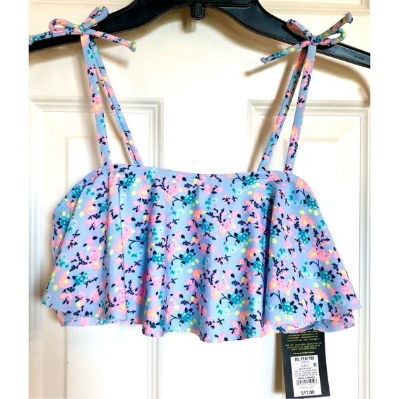 ART CLASS - NWT - Girls Sz XL (14-16) Daisy Dreams Floral Print Flounce Swim Top - Picture 5 of 11